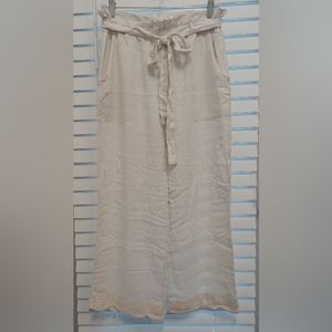 Ladies Paper bag Waist Wide Leg Pant